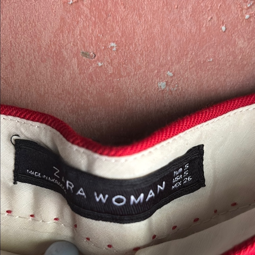 Zara Bold Red Flare Pants - Picture 4 of 5